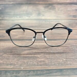 Adin Thomas Europa AT-440 C1 Eyeglasses Blue Black Gunmetal Cat Eye 50-17-135